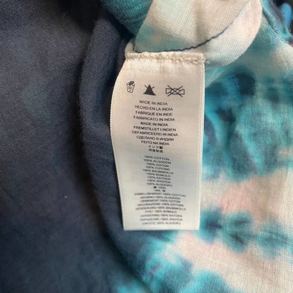 Michael Kors Tie Dye Cotton Embroidered Tunic Top - Picture 6 of 6